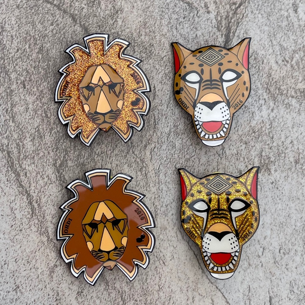 Destination Imagination 2016 Global Finals Lion Cheetah Enamel Pin Lot 4pc Set